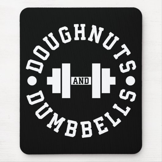 Doughnut and Dumbells - Carbon - Funny Workout Mousepad (Vorne)