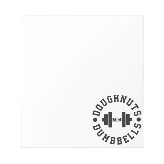 Doughnut and Dumbells - Carbon - Funny Workout Notizblock (Vorderseite)