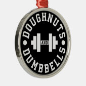 Doughnut and Dumbells - Carbon - Funny Workout Silbernes Ornament (Rechts)