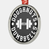 Doughnut and Dumbells - Carbon - Funny Workout Silbernes Ornament (Links)