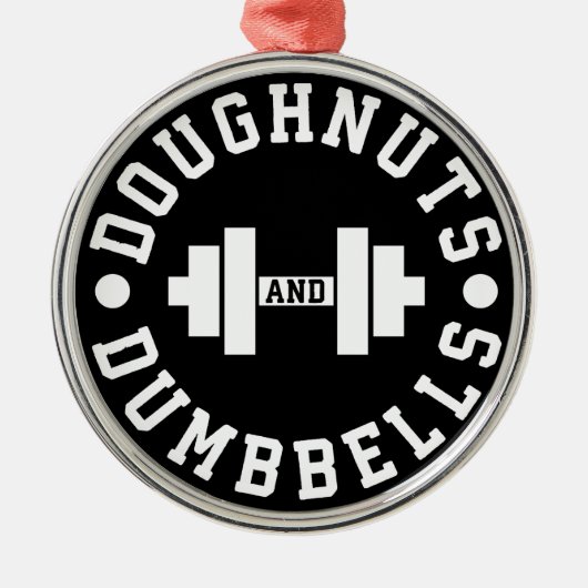 Doughnut and Dumbells - Carbon - Funny Workout Silbernes Ornament (Vorne)