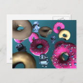 Doughnut and Toy Robot 03 Postcard Postkarte (Vorne/Hinten)