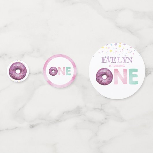 Doughnut Birthday Personalisiert Konfetti (Vorderseiten)