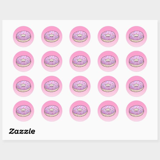 Doughnut Classic Round Sticker (Blatt)