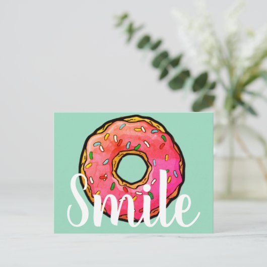 Doughnut Delite SMILE Postkarte (Stehend Vorderseite)