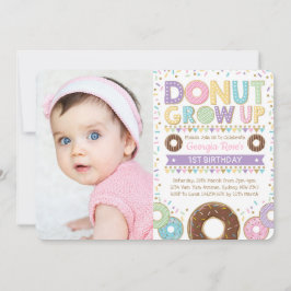 Doughnut Donut Grow up Invite Birthday Sprinkles Einladung