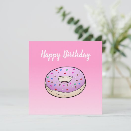Doughnut Flat Begrüßungskarte Geburtstag Karte (Stehend Vorderseite)