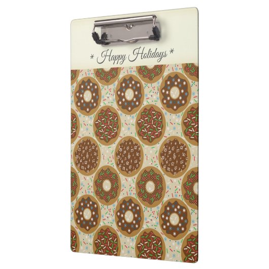 Doughnut Happy Holidays Klemmbrett (Links)