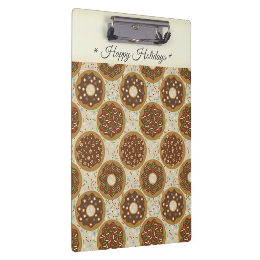 Doughnut Happy Holidays Klemmbrett (Rechts)