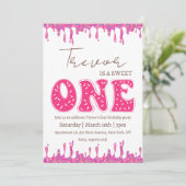 Doughnut Illustration zum Geburtstag süß Einladung (Stehend Vorderseite)