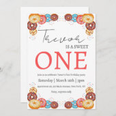 Doughnut Illustration zum Geburtstag süß Einladung (Vorne/Hinten)