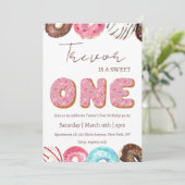 Doughnut Illustration zum Geburtstag süß Einladung (Stehend Vorderseite)