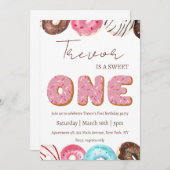 Doughnut Illustration zum Geburtstag süß Einladung (Vorne/Hinten)