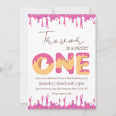 Doughnut Illustration zum Geburtstag süß Einladung (Vorderseite)