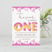 Doughnut Illustration zum Geburtstag süß Einladung (Stehend Vorderseite)