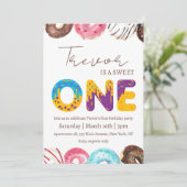 Doughnut Illustration zum Geburtstag süß Einladung (Stehend Vorderseite)