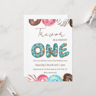 Doughnut Illustration zum Geburtstag süß Einladung