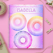 Doughnut lila rosa Regenbogen Glitzer Name Notizblock