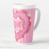 Doughnut Lover Pink Latte Tasse (Rechte Ecke)