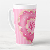 Doughnut Lover Pink Latte Tasse (Linke Ecke)