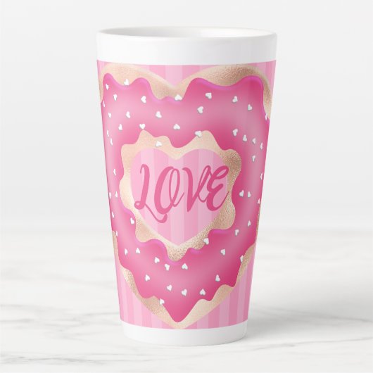Doughnut Lover Pink Latte Tasse (Vorderseite)