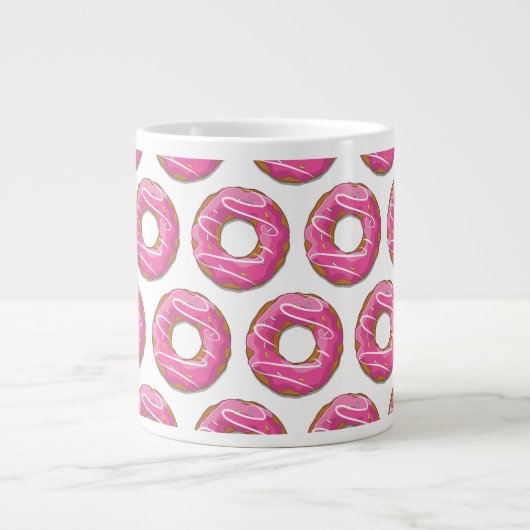 Doughnut mit rosa Vereisung Jumbo-Tasse (Vorderseite)