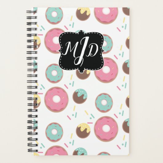 Doughnut Monogram Bakery Sprinkle Donut Planer (Vorderseite)