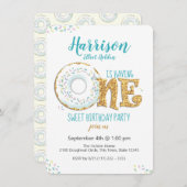 Doughnut One Sweet 1st Birthday Party Einladung (Vorne/Hinten)