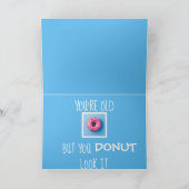 Doughnut photo blue and pink modern Birthday Card Karte (Innenseite)