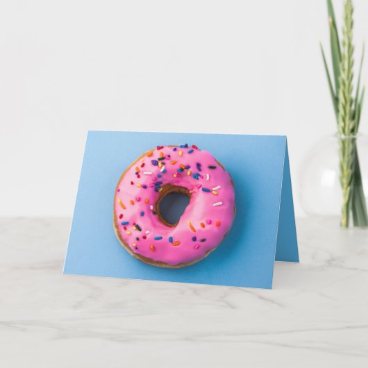 Doughnut photo blue and pink modern Birthday Card Karte (Vorderseite)