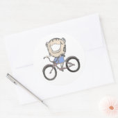 Doughnut Riding a Bicycle Runder Aufkleber (Umschlag)