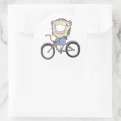 Doughnut Riding a Bicycle Runder Aufkleber (Tasche)
