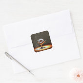 Doughnut tanzt auf Bühne Quadratischer Aufkleber