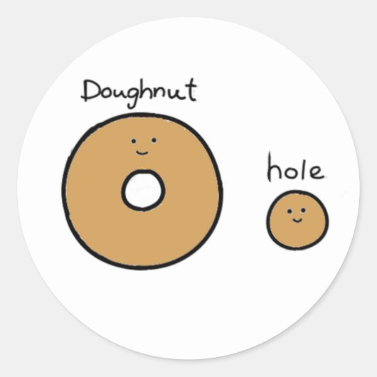 Doughnut und Baby Runder Aufkleber (Vorderseite)