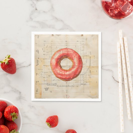 Doughnut Vintag Blueprint Serviette (Beispiel)