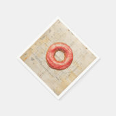 Doughnut Vintag Blueprint Serviette (Ecke)