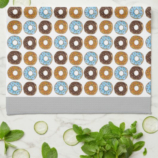 Doughnut White Kittuch Geschirrtuch (Gefaltet)