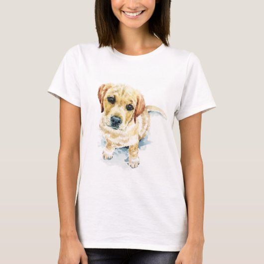 Dougie, der goldene Labrador Retriever Welpe. T-Shirt (Vorderseite)