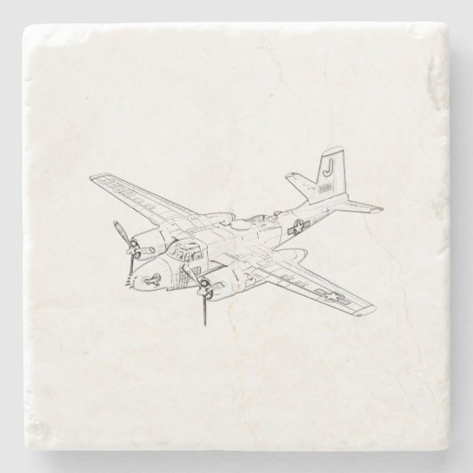 Douglas A-26 Invader Steinuntersetzer (Vorderseite)