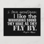 Douglas Adams Deadlines Zitat Postkarte (Vorderseite)