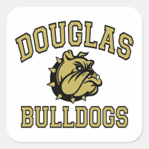 Douglas Bulldogs Quadratischer Aufkleber