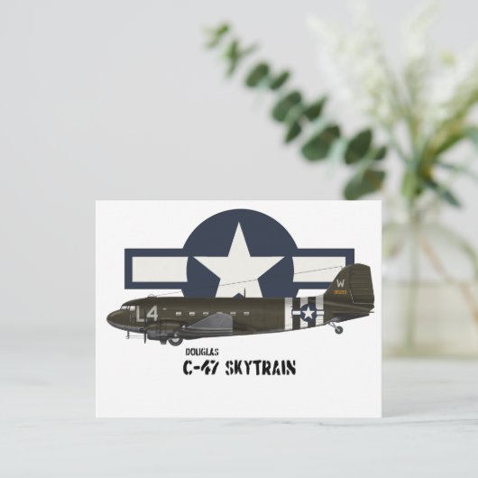 Douglas C-47 Skytrain Postkarte (Stehend Vorderseite)