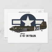 Douglas C-47 Skytrain Postkarte (Vorne/Hinten)