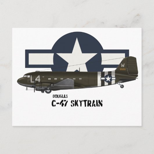 Douglas C-47 Skytrain Postkarte (Vorderseite)