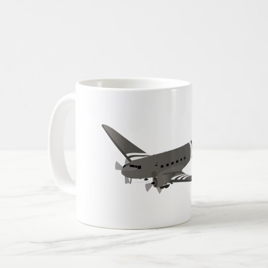 Douglas C-47 Skytrain WW2 Transport Airplane Kaffeetasse (Vorderseite Links)