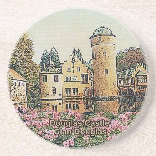 Douglas Castle – Sitz des Clan Douglas Sandstein Untersetzer (Vorne)