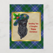 Douglas Clan Abzeichen & Tartan Christmas Postcard Postkarte (Vorderseite)