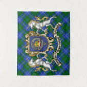 Douglas Clan Abzeichen & Unicorns w/Tartan Wandteppich (Vorderseite)