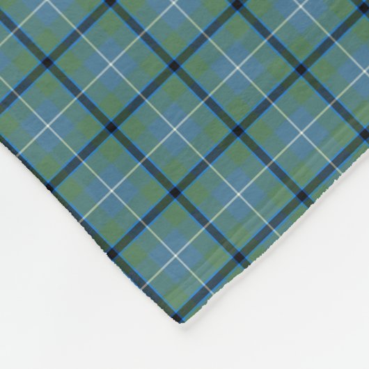 Douglas-Clan Hellblau alter Tartan Fleecedecke (Ecke)