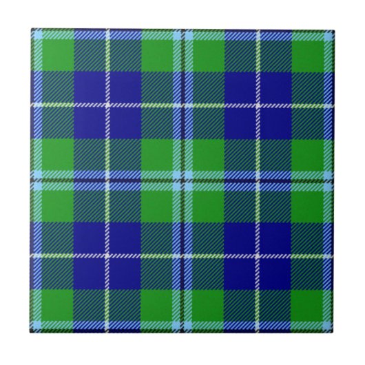 Douglas Clan Hunting Tartan Kariert Pattern Fliese (Vorderseite)